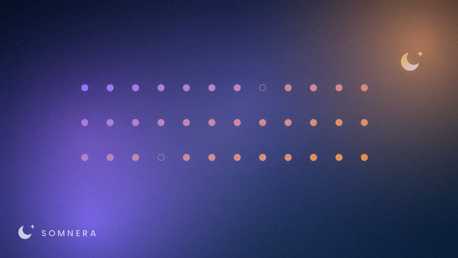 Three rows of dots, nearly all filled in, with two left hollow.
