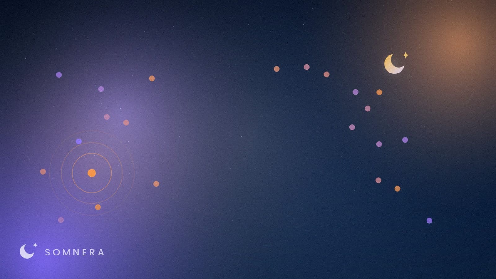 Points scattered thinly across the frame with a wide empty middle, and one ringed close to the edge.