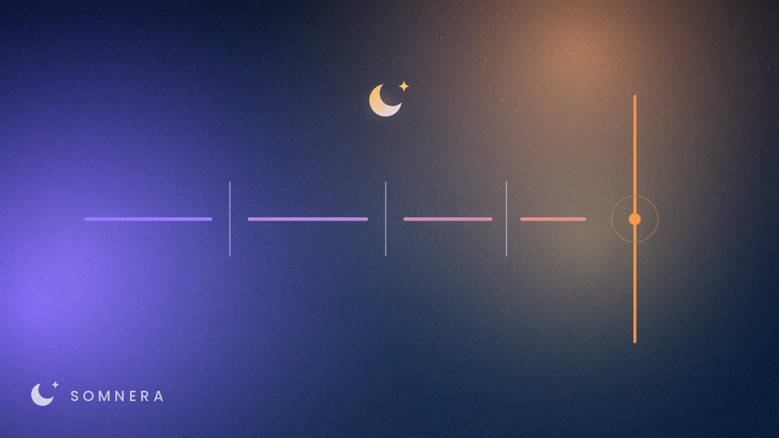 A night broken into four separate stretches, held at the morning end by one bright fixed line.