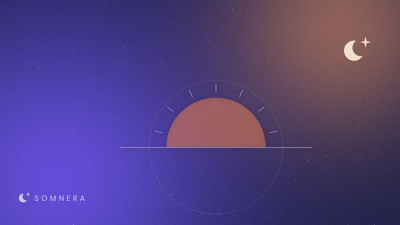 A sun rising over a horizon line on a night-sky background